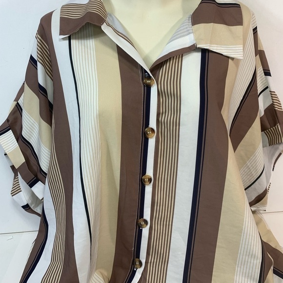 SHEIN Curve Stripped Blouse - Picture 3 of 7